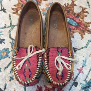 Roper Pink and Brown Women's Moccasins
